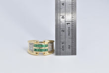 Load image into Gallery viewer, 14K 1.35 Ctw Natural Emerald Diamond Statement Ring Yellow Gold