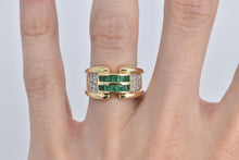 Load image into Gallery viewer, 14K 1.35 Ctw Natural Emerald Diamond Statement Ring Yellow Gold