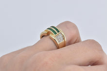 Load image into Gallery viewer, 14K 1.35 Ctw Natural Emerald Diamond Statement Ring Yellow Gold