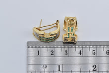 Load image into Gallery viewer, 14K 1.65 Ctw Natural Emerald Diamond Statement Earrings Yellow Gold
