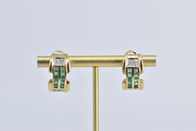 Load image into Gallery viewer, 14K 1.65 Ctw Natural Emerald Diamond Statement Earrings Yellow Gold
