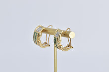 Load image into Gallery viewer, 14K 1.65 Ctw Natural Emerald Diamond Statement Earrings Yellow Gold