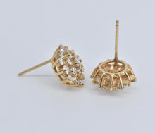 Load image into Gallery viewer, 14K 2.00 Ctw Natural Diamond Cluster Stud Earrings Yellow Gold