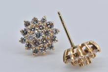 Load image into Gallery viewer, 14K 2.00 Ctw Natural Diamond Cluster Stud Earrings Yellow Gold