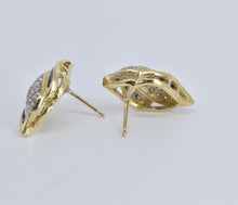 Load image into Gallery viewer, 14K 1.06 Ctw Sapphire Diamond Curvy Domed Stud Earrings Yellow Gold