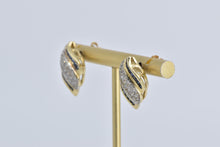 Load image into Gallery viewer, 14K 1.06 Ctw Sapphire Diamond Curvy Domed Stud Earrings Yellow Gold