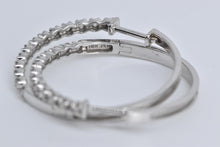 Load image into Gallery viewer, 10K 0.33 Ctw Natural Diamond 27.6mm Hoop Earrings White Gold