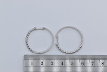 Load image into Gallery viewer, 10K 0.33 Ctw Natural Diamond 27.6mm Hoop Earrings White Gold
