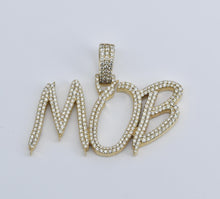 Load image into Gallery viewer, 10K 3.50 Ctw Natural Diamond MOB Pave Initial Name Pendant Yellow Gold