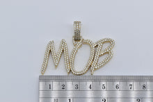 Load image into Gallery viewer, 10K 3.50 Ctw Natural Diamond MOB Pave Initial Name Pendant Yellow Gold