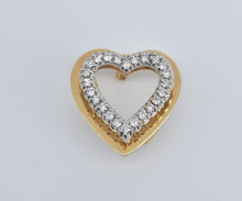 Load image into Gallery viewer, 14K 0.75 Ctw Natural Diamond Raised Heart Vintage Pendant Yellow Gold