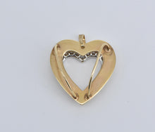 Load image into Gallery viewer, 14K 0.75 Ctw Natural Diamond Raised Heart Vintage Pendant Yellow Gold