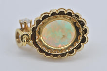 Load image into Gallery viewer, 14K Oval Natural Opal 0.30 Ctw Diamond Halo Vintage Pendant Yellow Gold