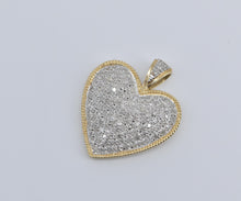 Load image into Gallery viewer, 14K 0.50 Ctw Pave Natural Diamond Heart Love Pendant Yellow Gold