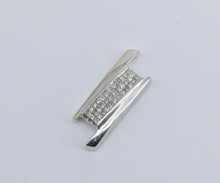 Load image into Gallery viewer, 14K 0.50 Ctw Natural Princess Diamond Bar Slanted Pendant White Gold
