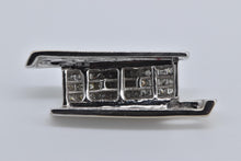Load image into Gallery viewer, 14K 0.50 Ctw Natural Princess Diamond Bar Slanted Pendant White Gold