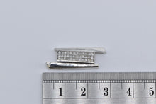 Load image into Gallery viewer, 14K 0.50 Ctw Natural Princess Diamond Bar Slanted Pendant White Gold
