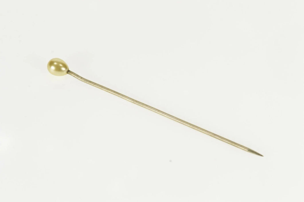 Gold Filled Pearl Wedding Victorian BoutonniÃ¨re Stick Pin