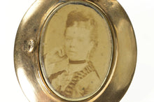 Load image into Gallery viewer, Gold Filled Victorian In Memory Woven Hair Mourning Photo Pin/Brooch