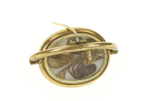 Gold Filled Ornate Hair Clothing Victorian Spinning Mourning Pin/Brooch