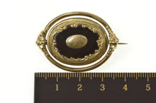 Load image into Gallery viewer, Gold Filled Victorian Black Onyx Spinning Mourning Hair Pin/Brooch