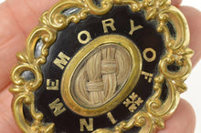 Load image into Gallery viewer, Gold Filled In Memory Woven Hair Victorian Mourning Pendant/Pin