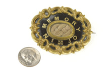 Load image into Gallery viewer, Gold Filled In Memory Woven Hair Victorian Mourning Pendant/Pin