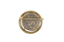 Load image into Gallery viewer, 14K Silver Drachm Lokris Opuntia Italy ca. 500 BC. Pin/Brooch Yellow Gold
