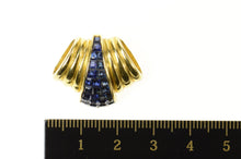 Load image into Gallery viewer, 18K Princess Sapphire Cluster Ornate Slide Pendant Yellow Gold