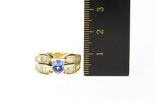 Load image into Gallery viewer, 14K 1.60 Ctw Oval Tanzanite Baguette Diamond Ring Size 6.5 Yellow Gold