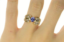 Load image into Gallery viewer, 14K 1.60 Ctw Oval Tanzanite Baguette Diamond Ring Size 6.5 Yellow Gold