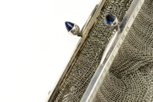 Load image into Gallery viewer, Sterling Silver Art Deco Sim. Sapphire Mesh Chain Purse Handbag
