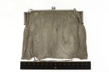 Load image into Gallery viewer, Sterling Silver Art Deco Sim. Sapphire Mesh Chain Purse Handbag