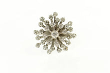 Load image into Gallery viewer, 14K 0.72 Ctw 1950&#39;s Diamond Burst Cluster Cocktail Ring Size 5.75 White Gold