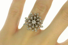 Load image into Gallery viewer, 14K 0.72 Ctw 1950&#39;s Diamond Burst Cluster Cocktail Ring Size 5.75 White Gold