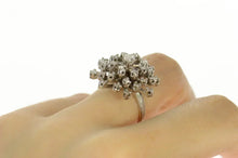 Load image into Gallery viewer, 14K 0.72 Ctw 1950&#39;s Diamond Burst Cluster Cocktail Ring Size 5.75 White Gold