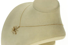 Load image into Gallery viewer, 10K Victorian Seed Pearl Diamond Flower Sun Necklace 16.5&quot; Yellow Gold