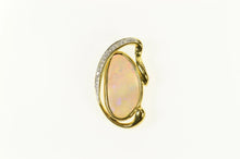 Load image into Gallery viewer, 18K Natural Black Opal Diamond Inset Statement Pendant Yellow Gold