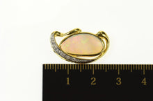 Load image into Gallery viewer, 18K Natural Black Opal Diamond Inset Statement Pendant Yellow Gold