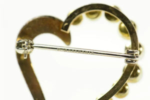 Gold Plated Pearl Classic Heart Love Symbol Pin/Brooch