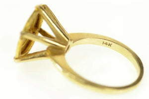 14K Victorian Enamel Diamond Raised Cocktail Ring Size 6.75 Yellow Gold