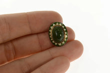 Load image into Gallery viewer, 14K Ornate Green Agate Scarab Enamel Detail Charm/Pendant Yellow Gold