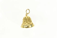 Load image into Gallery viewer, 14K 3D Retro Filigree Pearl Wedding Bell Charm/Pendant Yellow Gold