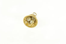 Load image into Gallery viewer, 14K 3D Retro Filigree Pearl Wedding Bell Charm/Pendant Yellow Gold