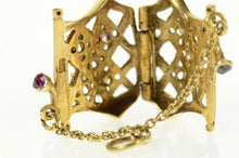 Load image into Gallery viewer, 14K 3D Purse Handbag Retro Ruby Pearl Sapphire Charm/Pendant Yellow Gold
