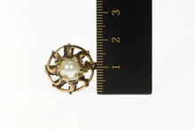Load image into Gallery viewer, 8K Art Nouveau Pearl Floral Swirl Cocktail Ring Size 9.5 Yellow Gold