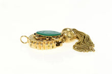 Load image into Gallery viewer, 14K Victorian Fringe Tassle Agate Lady Cameo Pendant Yellow Gold