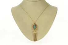 Load image into Gallery viewer, 14K Victorian Fringe Tassle Agate Lady Cameo Pendant Yellow Gold