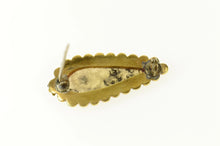 Load image into Gallery viewer, 18K Etruscan Revival Dendritic Agate Pear Pin/Brooch Yellow Gold