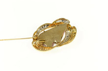 Load image into Gallery viewer, 14K Carved Tourmaline Cameo Diamond Swirl Pendant/Pin Yellow Gold